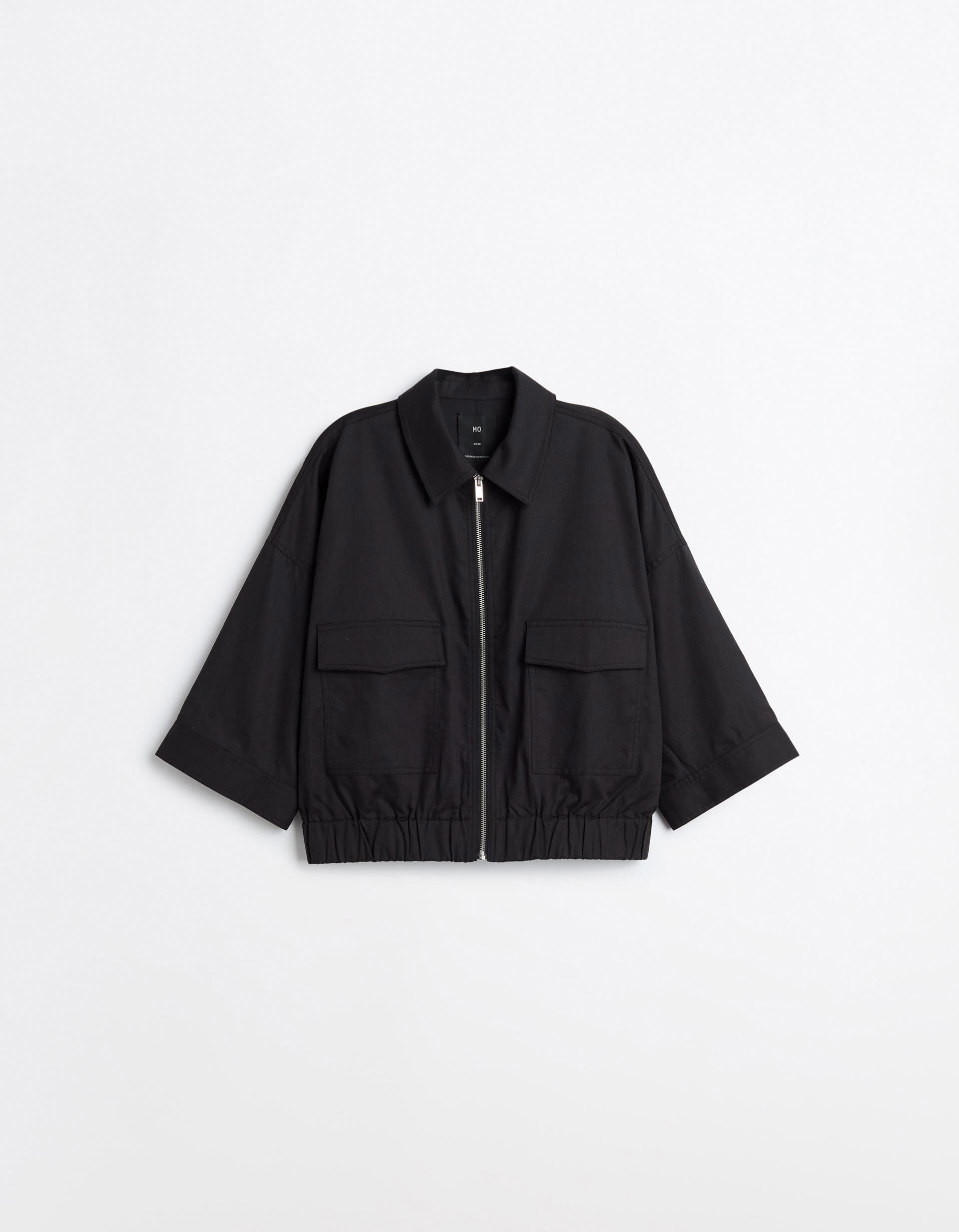Comprar Online Casaco Bomber Com Linho, Mulher, Preto