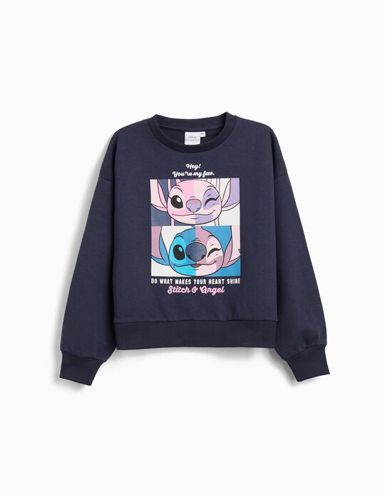 Comprar Online Sweatshirt 'Stitch e Angel', Menina, Azul Escuro