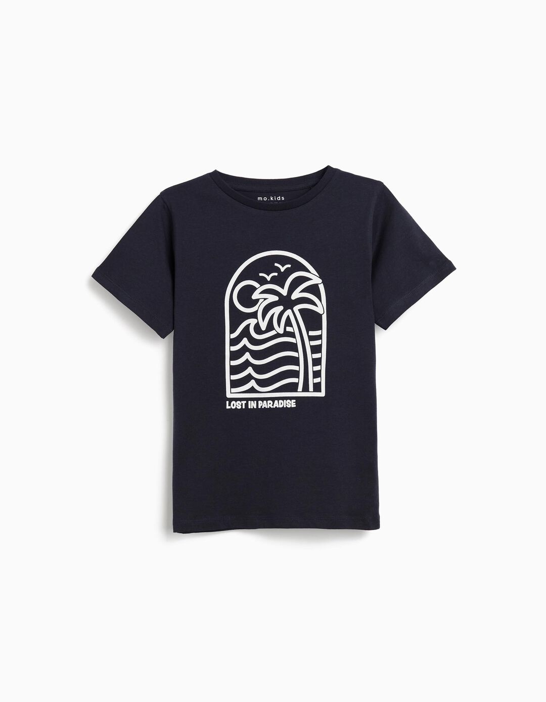 T-shirt Print, Menino, Azul Escuro