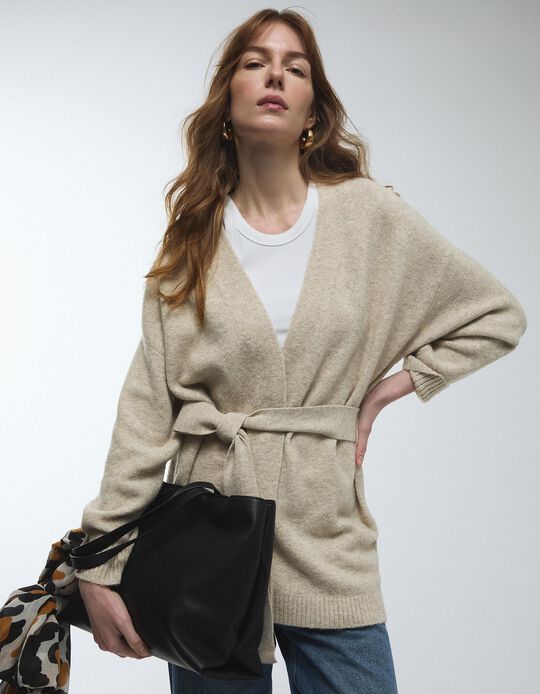 Comprar Online Casaco com L&atilde;, Mulher, Bege Claro