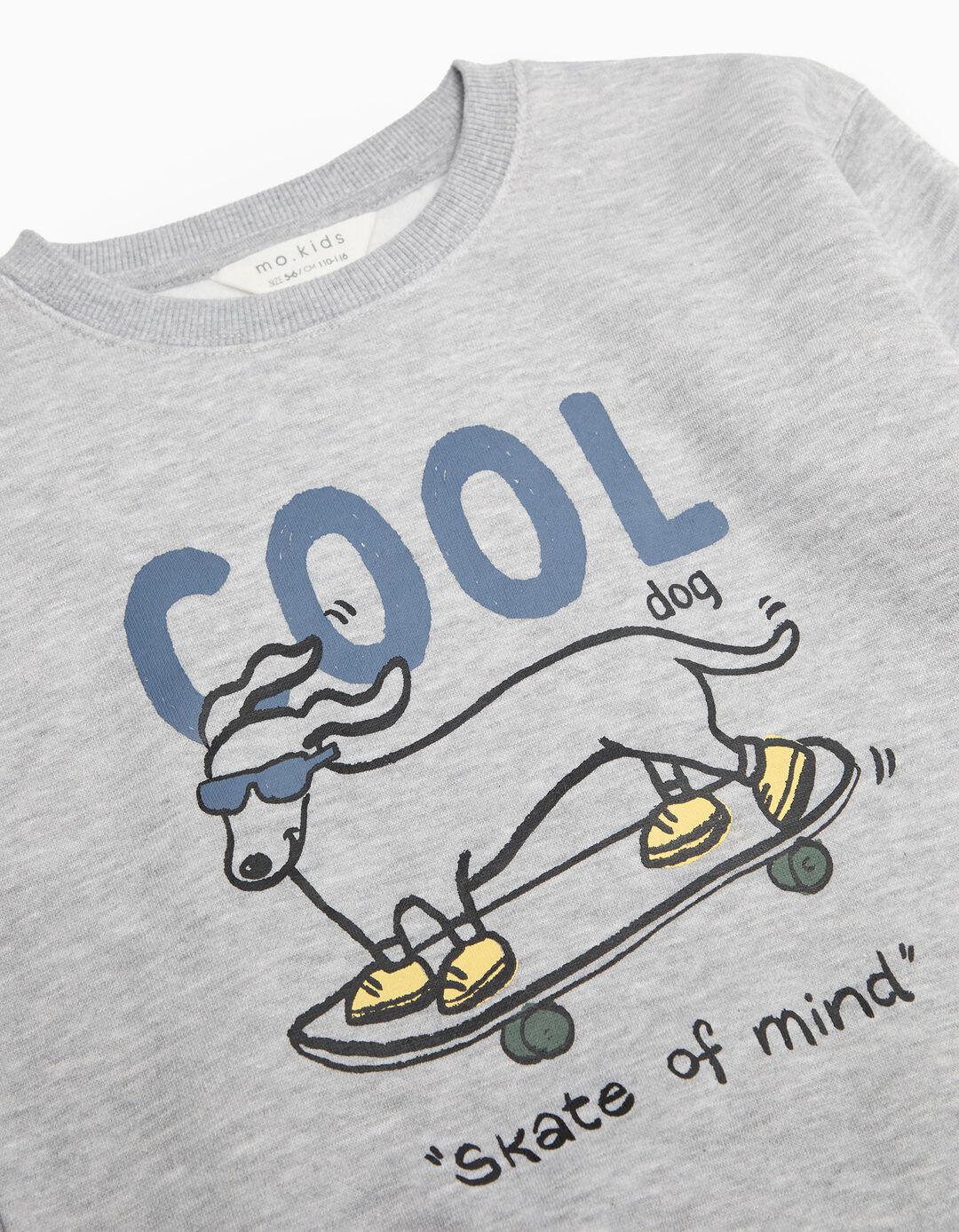 Sweatshirt de Felpa Estampado, Menino, Cinzento Claro