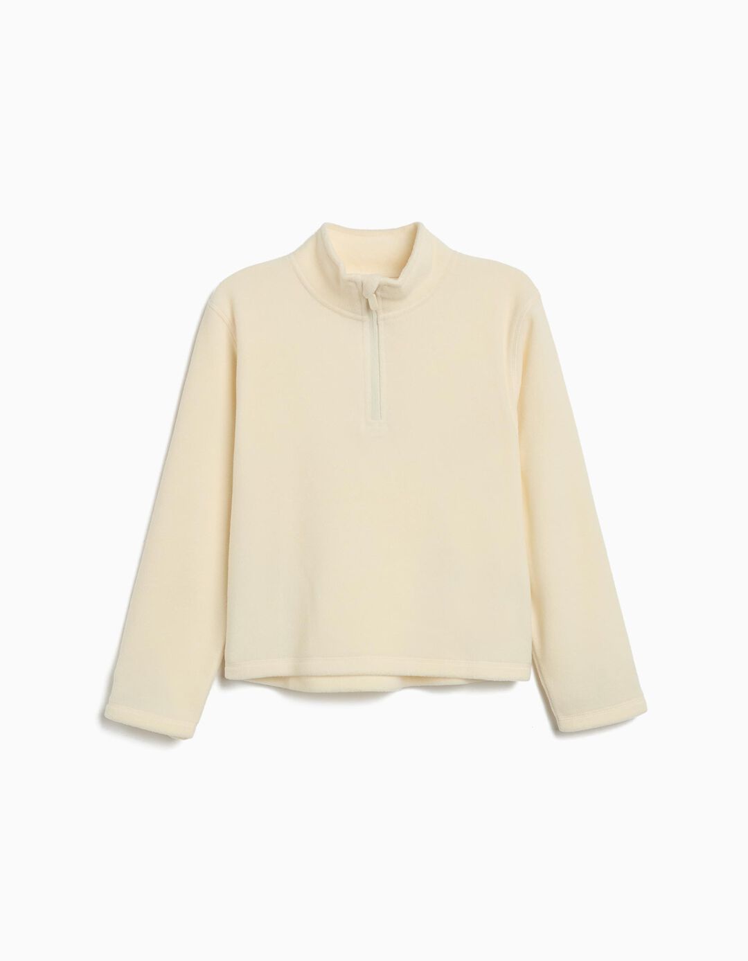 Camisola Polar com Fecho, Menina, Branco