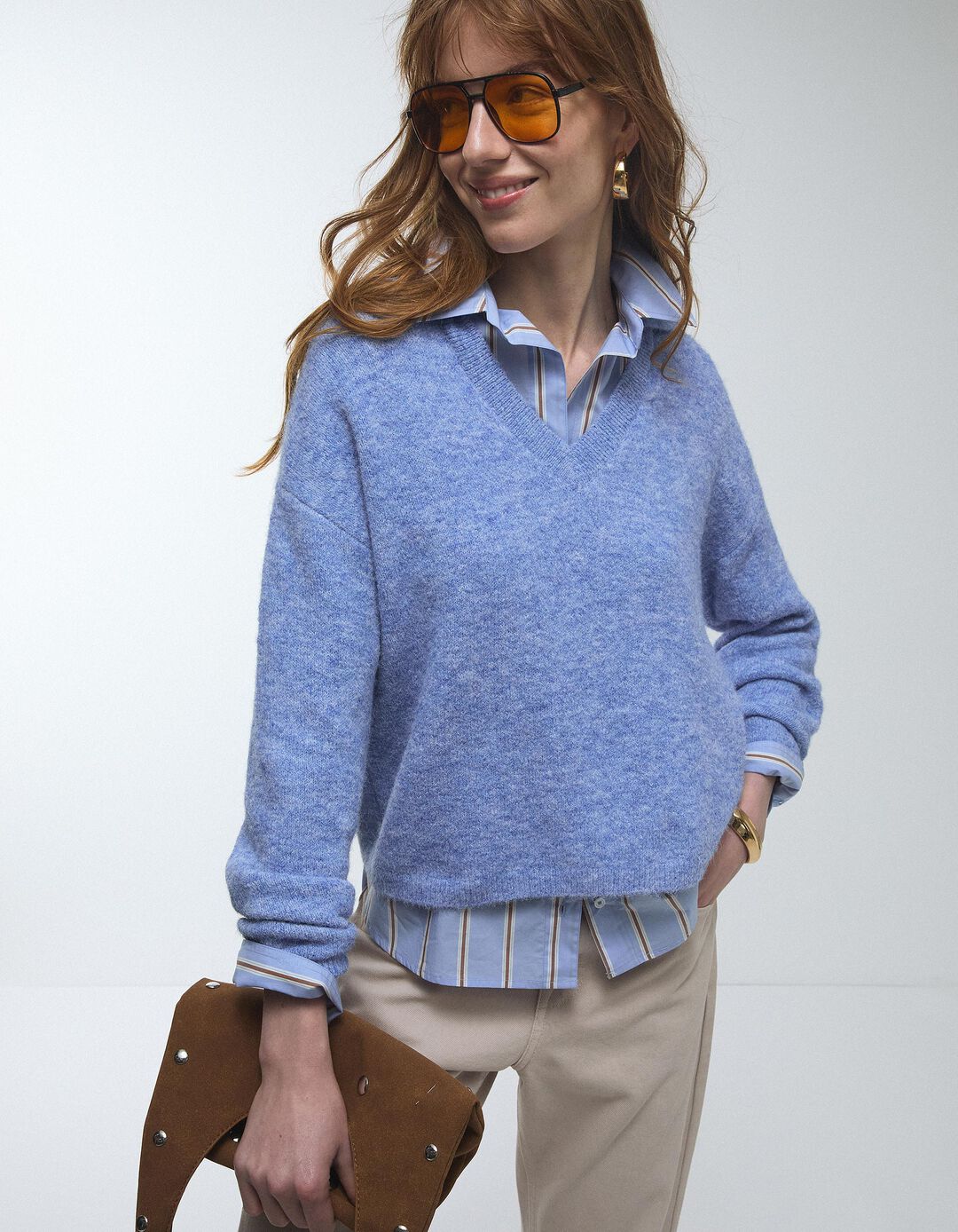 Polo de Malha, Mulher, Azul