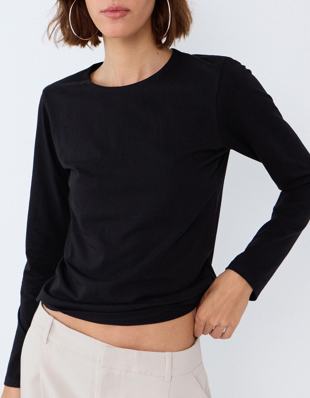 Camisola De Manga Comprida, Mulher, Preto