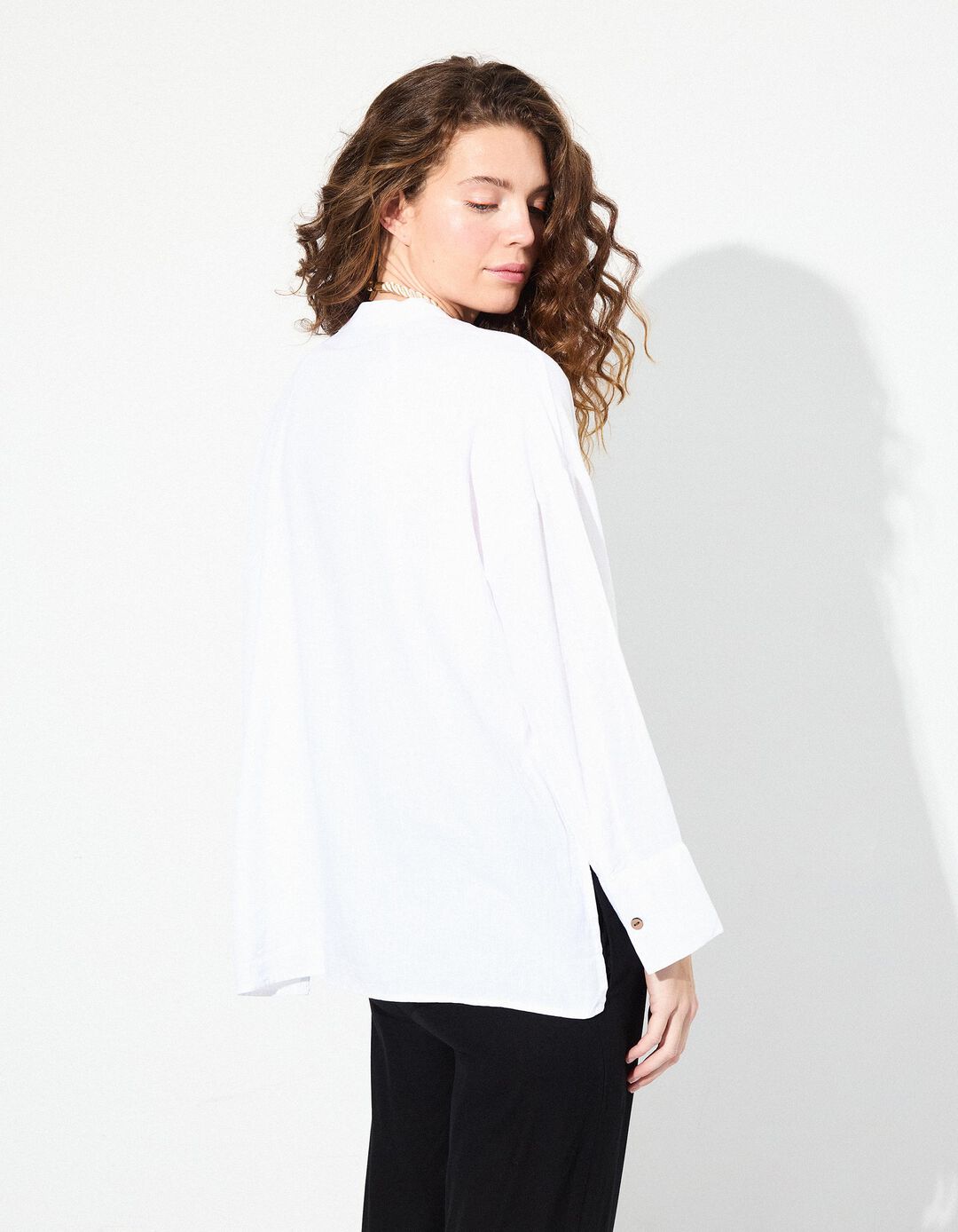 Blusa com Linho, Mulher, Branco