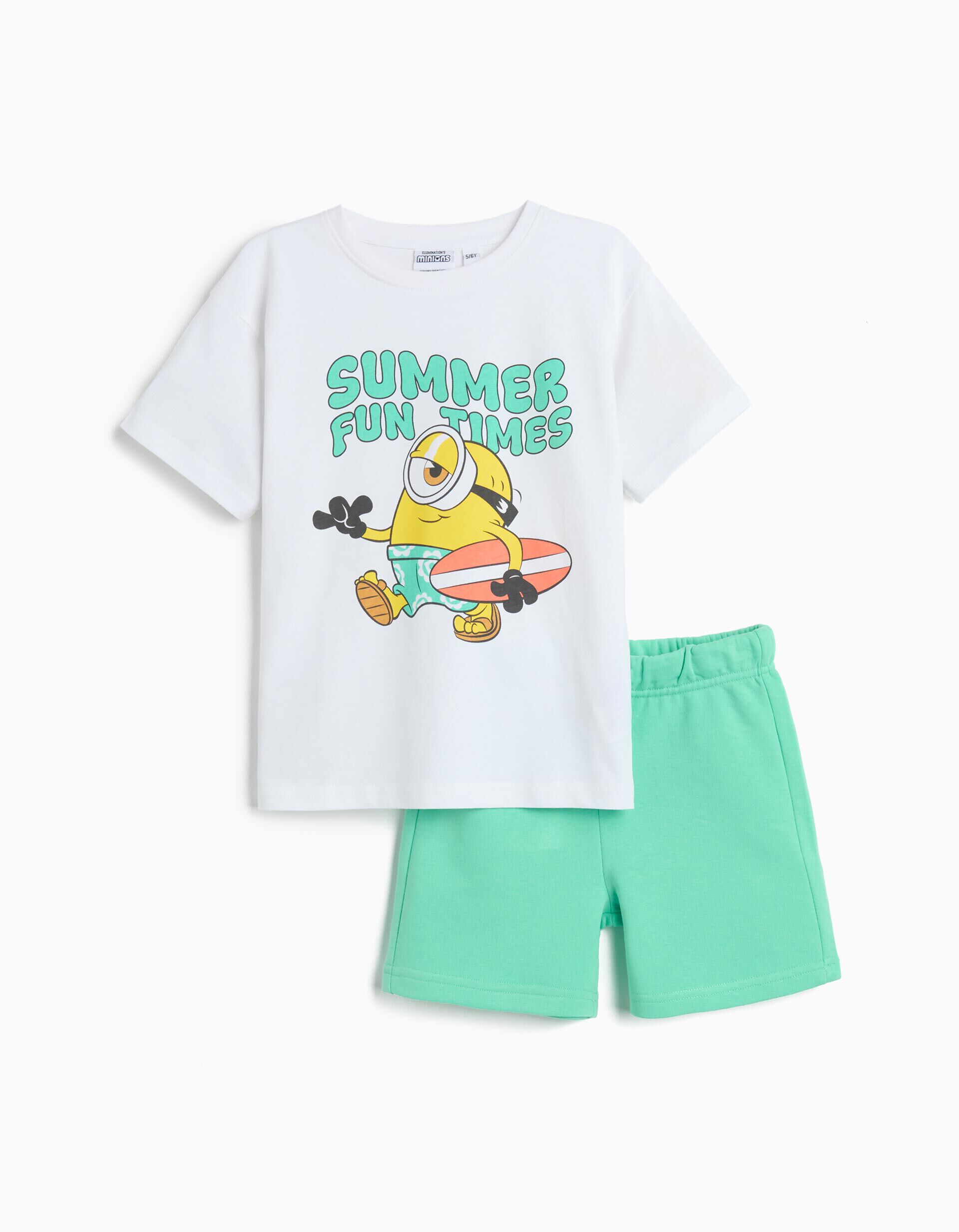 Comprar Online Conjunto T-shirt e Cal&ccedil;&otilde;es 'Minions', Menino, Branco