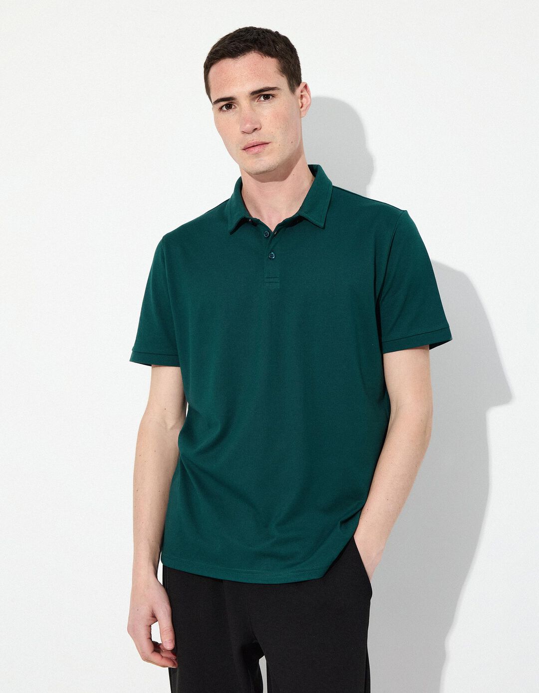Polo Coolmax®, Homem, Verde Escuro 