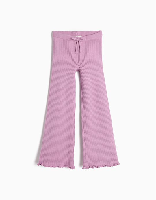 Comprar Online Calças Malha Canelada, Menina, Lilás