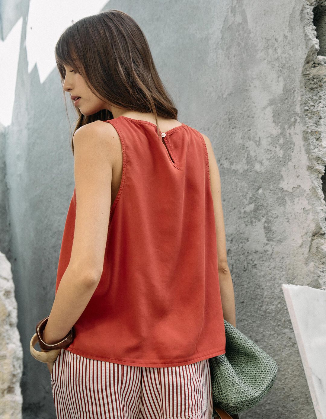 Top Liocel, Mulher, Vermelho Escuro