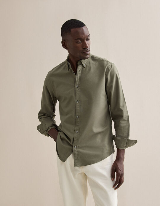 Comprar Online Camisa Oxford, Homem, Verde Escuro