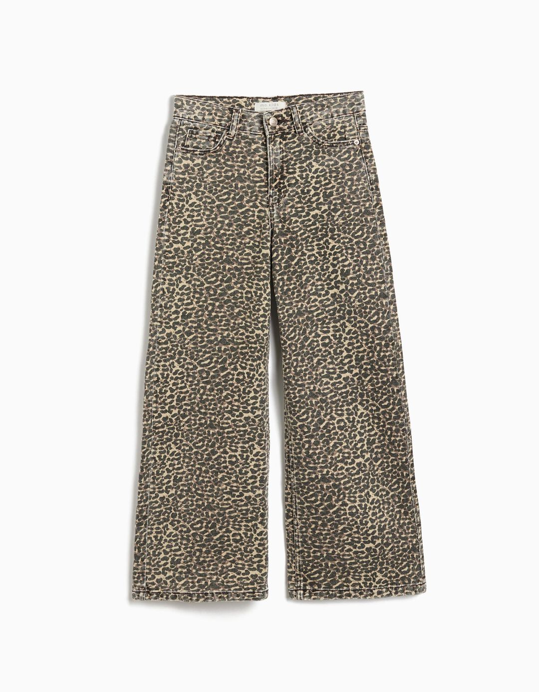 Calças Wide Leg de Animal Print, Menina, Castanho