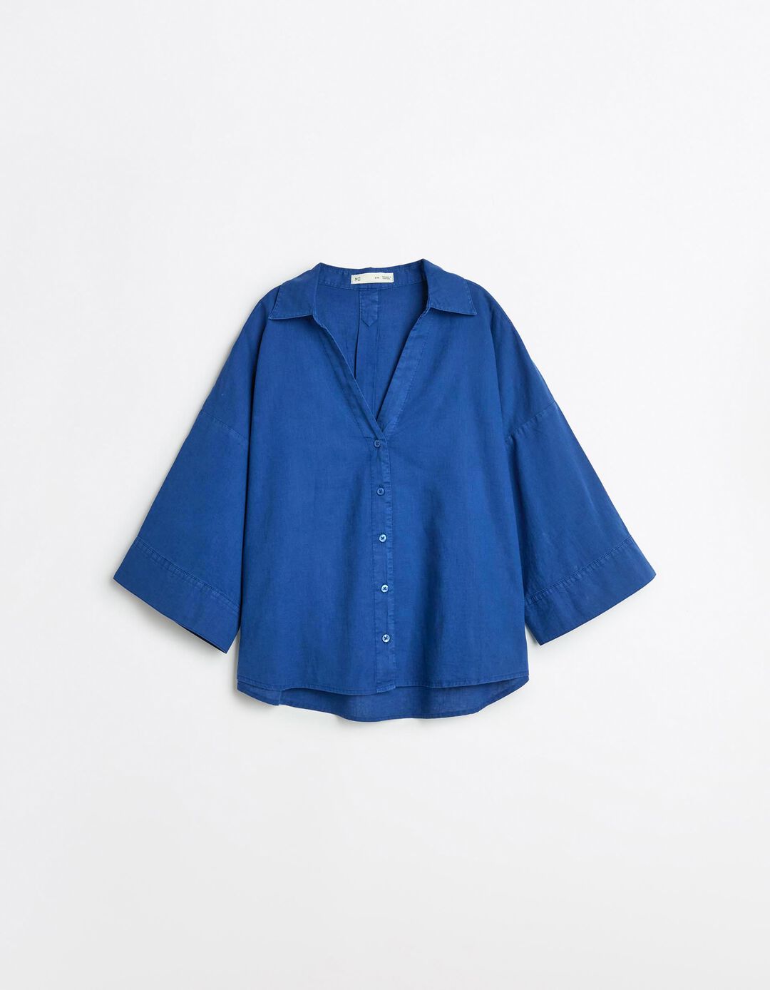 Blusa com Linho, Mulher, Azul