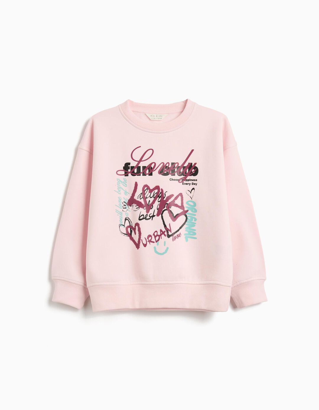 Sweatshirt de Felpa, Menina, Rosa Claro