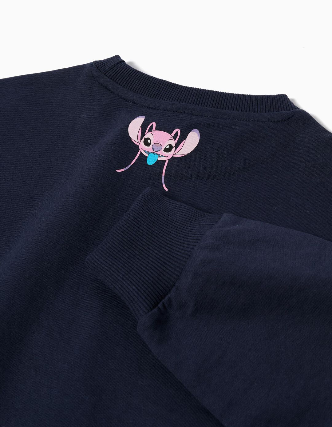 Sweatshirt 'Stitch e Angel', Menina, Azul Escuro