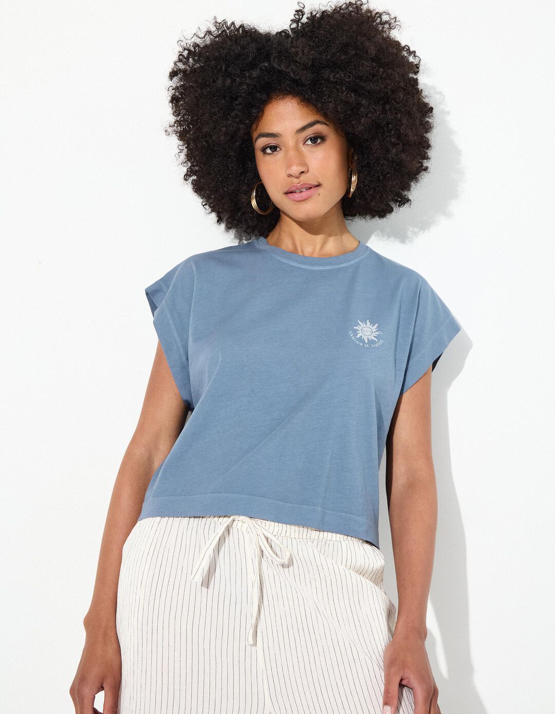 T-shirt, Mulher, Azul