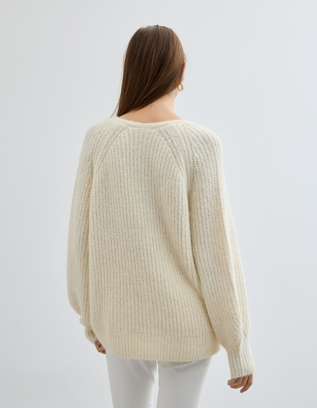 Camisola com L&atilde;, Mulher, Cru