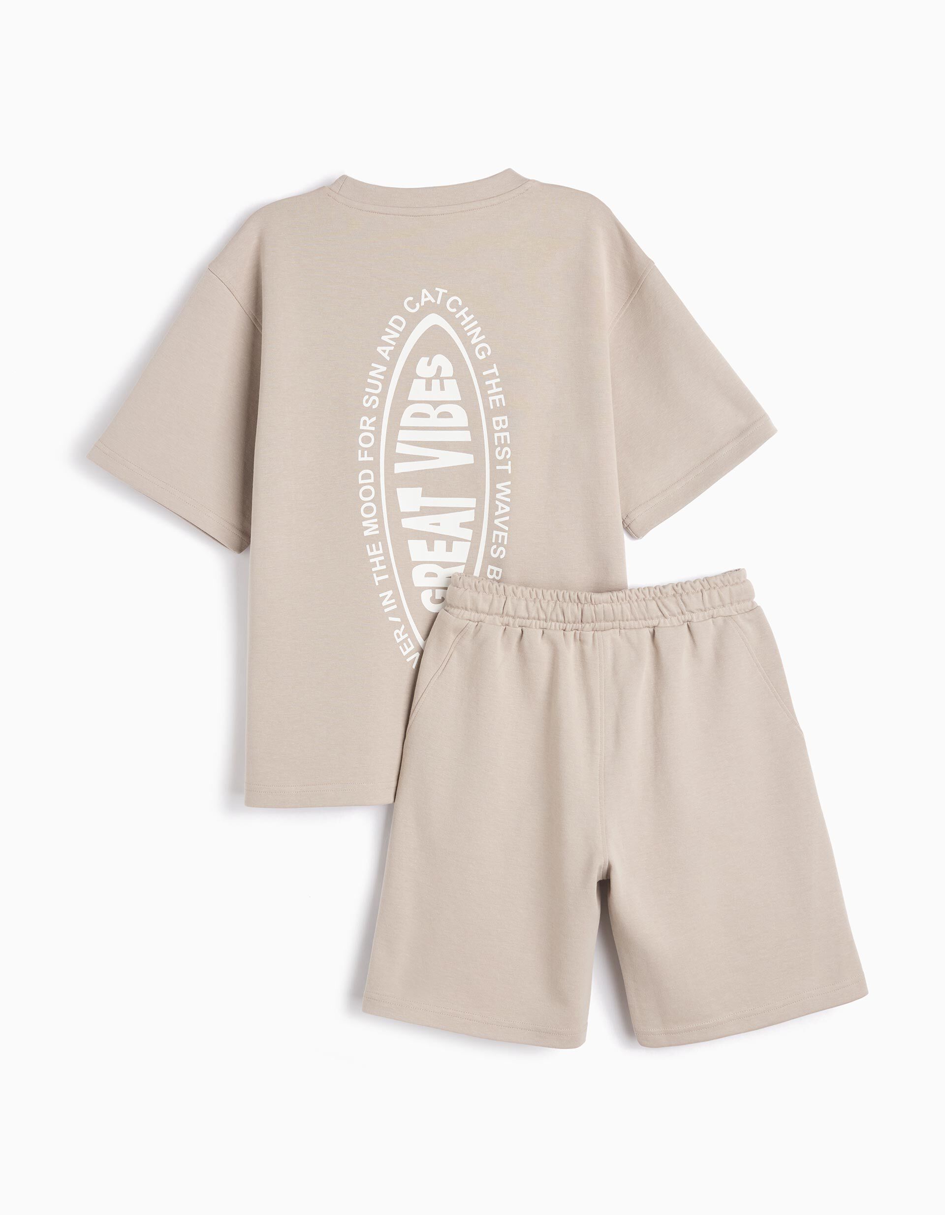 Comprar Online Conjunto T-Shirt e Cal&ccedil;&otilde;es, Menino, Cinzento