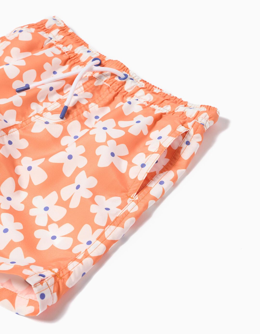 Calções de Banho com Flores, Menino, Laranja