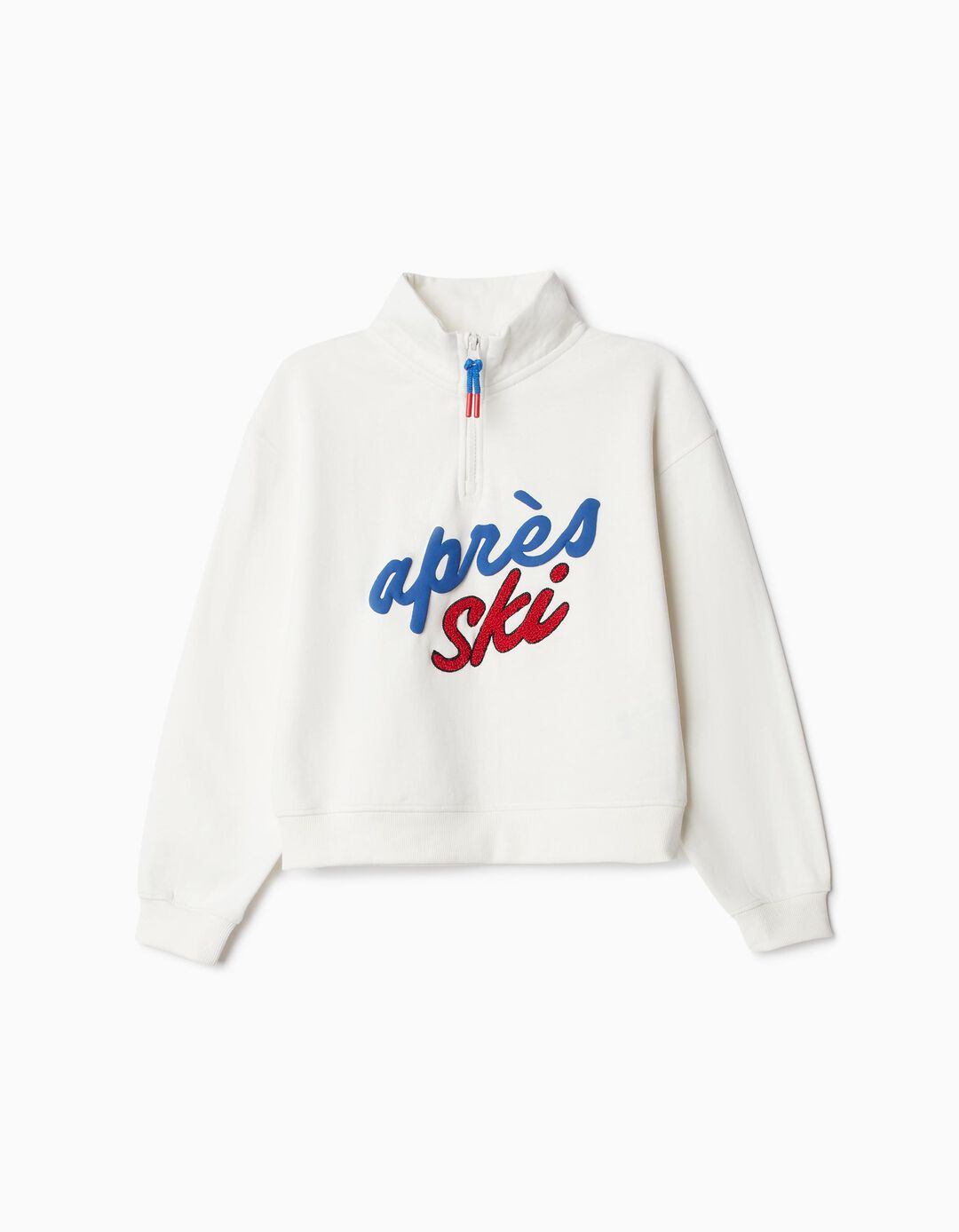 Sweatshirt Fecho de Correr, Menina, Branco