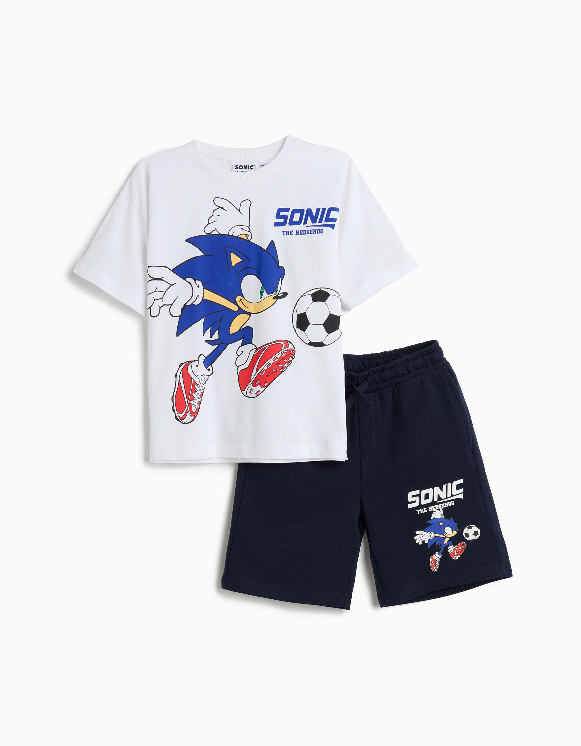Comprar Online Conjunto T-shirt e Cal&ccedil;&otilde;es 'Sonic', Menino, Azul Escuro