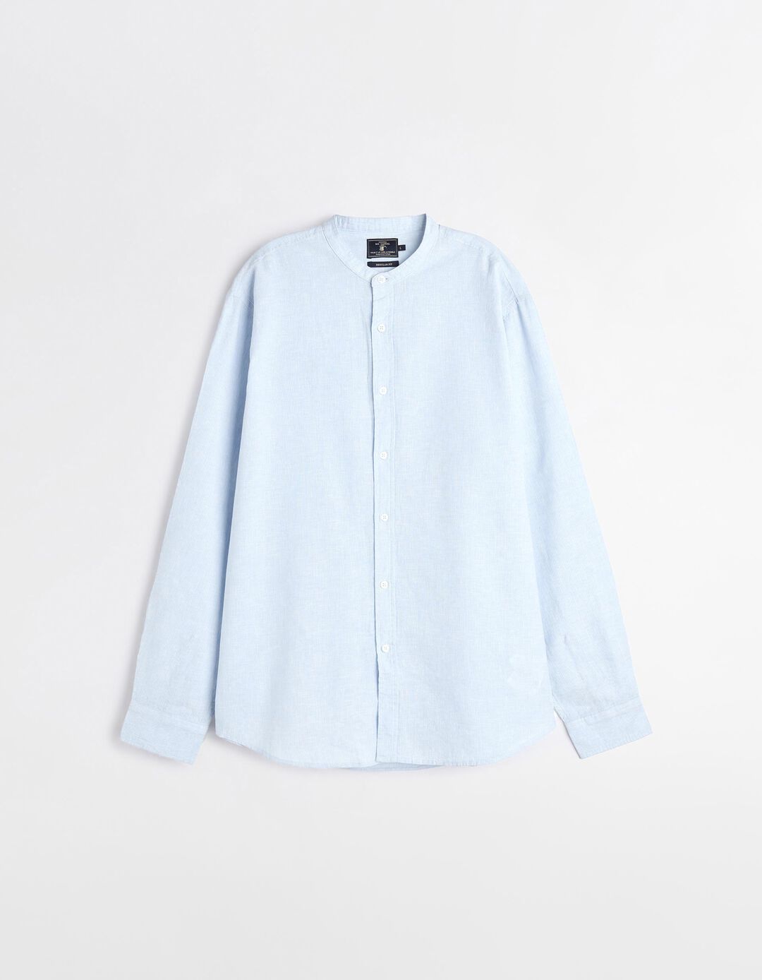 Camisa com Linho, Homem, Azul Claro