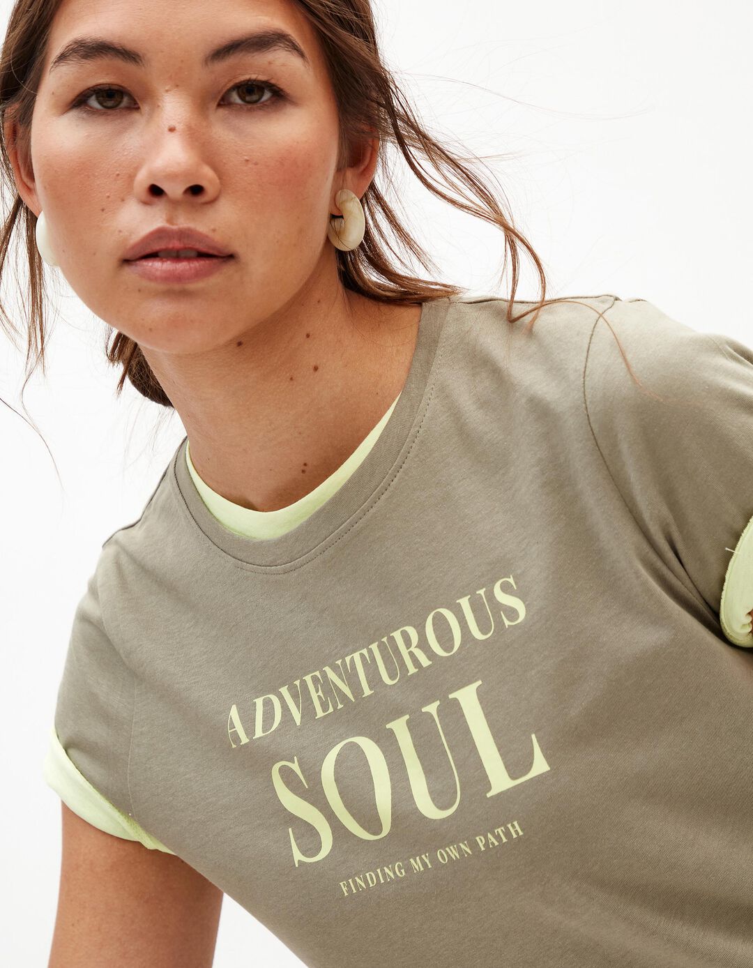 T-shirt Estampado, Mulher, Verde Escuro