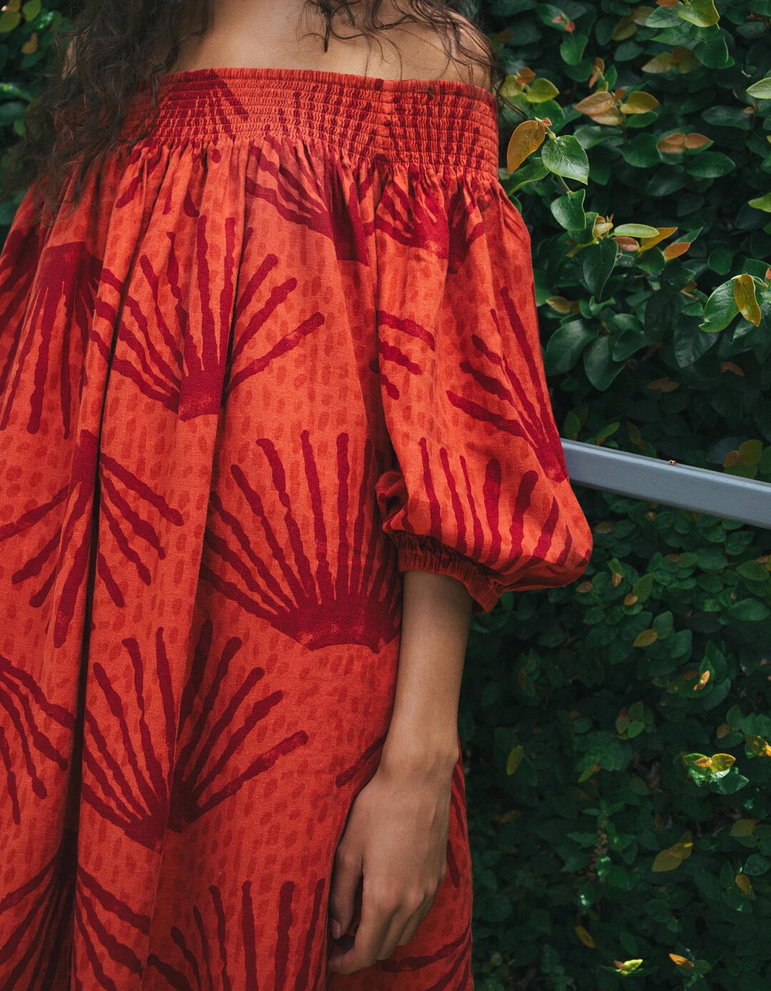 Vestido Com Linho, Mulher, Vermelho Escuro