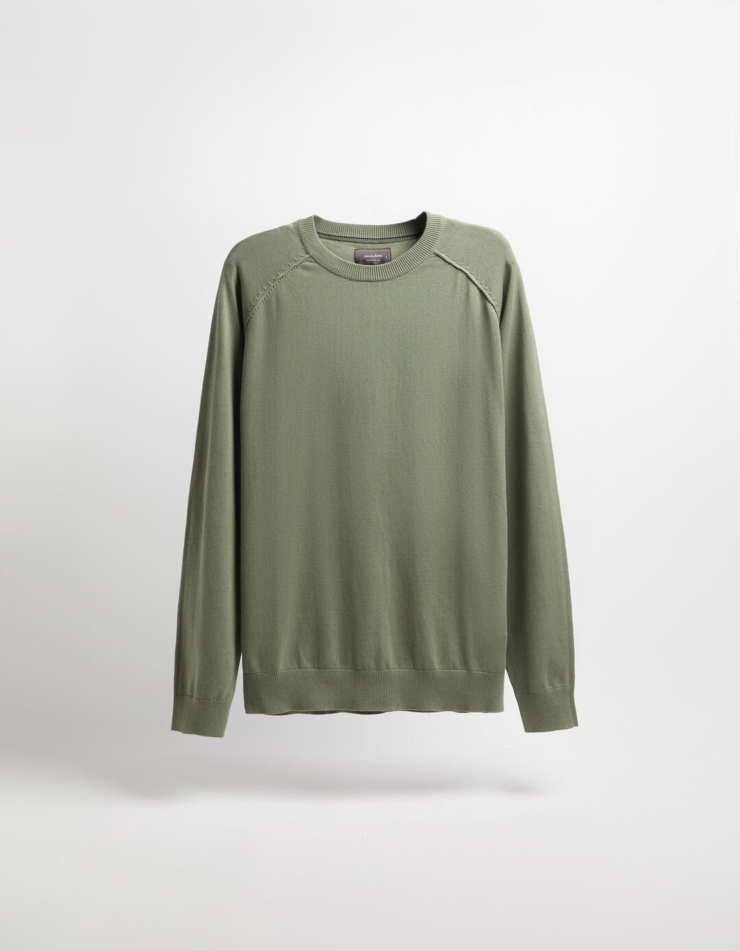Camisola de Malha Decote Redondo, Homem, Verde
