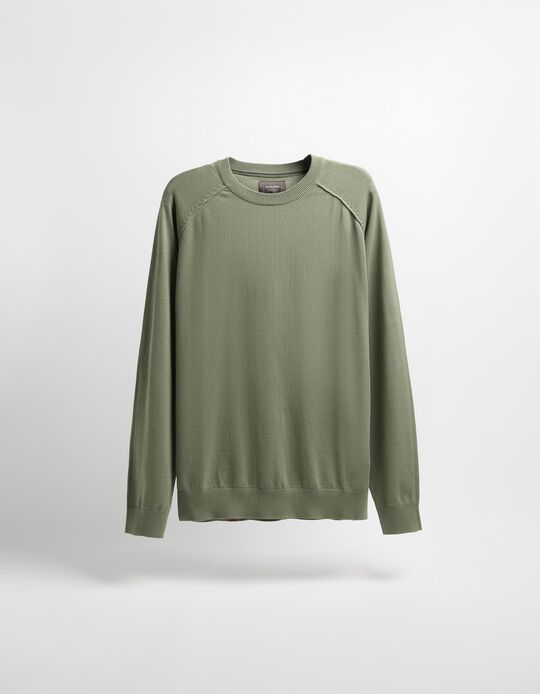 Comprar Online Camisola de Malha Decote Redondo, Homem, Verde