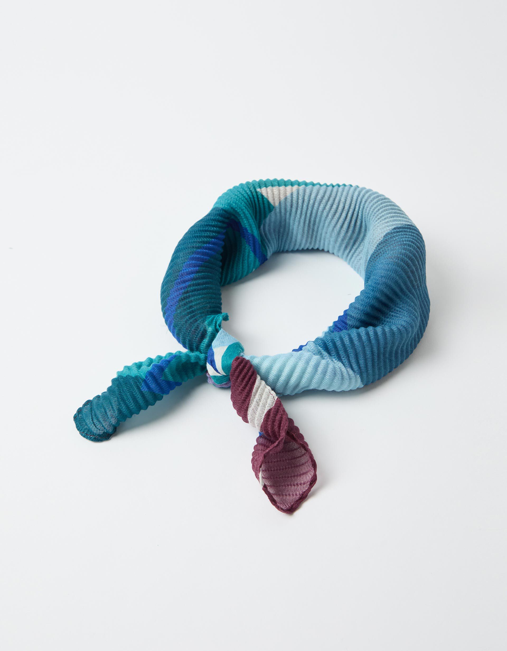 Comprar Online Len&ccedil;o Plissado Estampado Floral, Mulher, Azul
