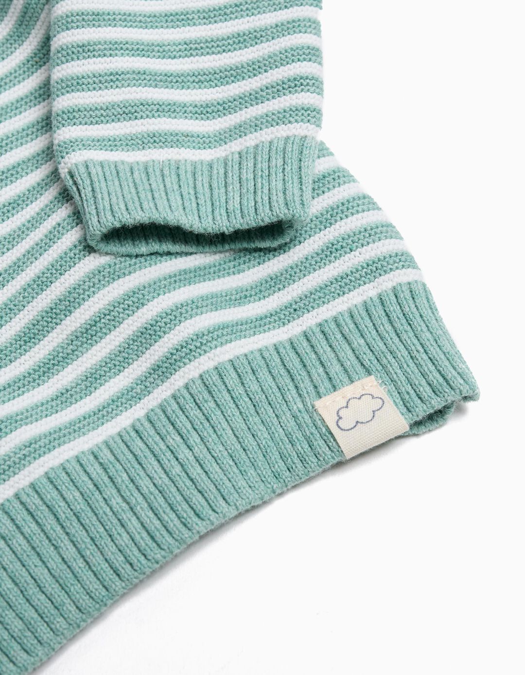 Camisola de Malha Riscas, Recém-nascido, Verde Claro