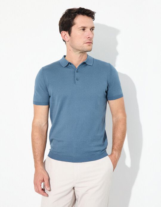 Comprar Online Polo de Malha, Homem, Azul