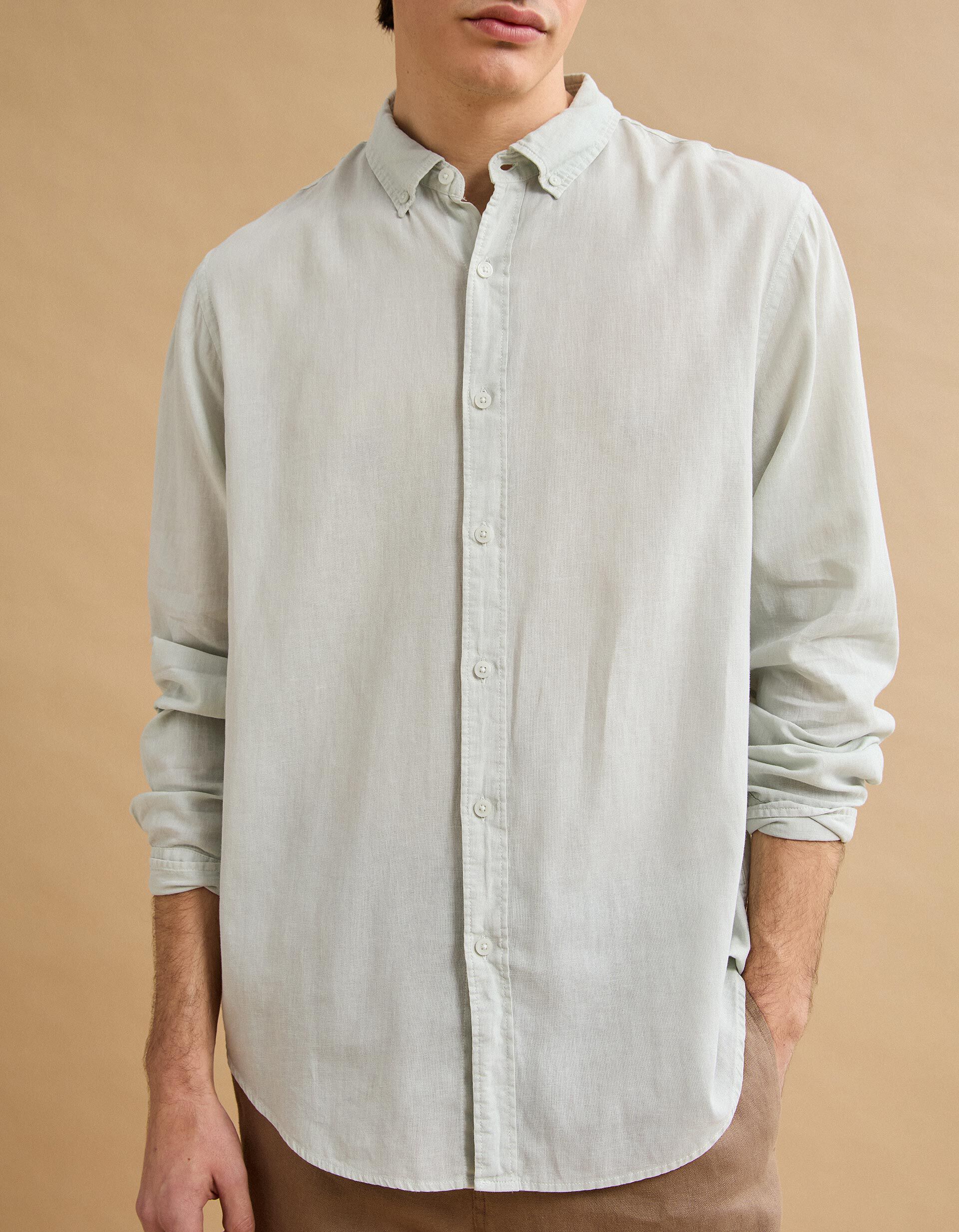 Comprar Online Camisa com Linho, Homem, Verde Claro