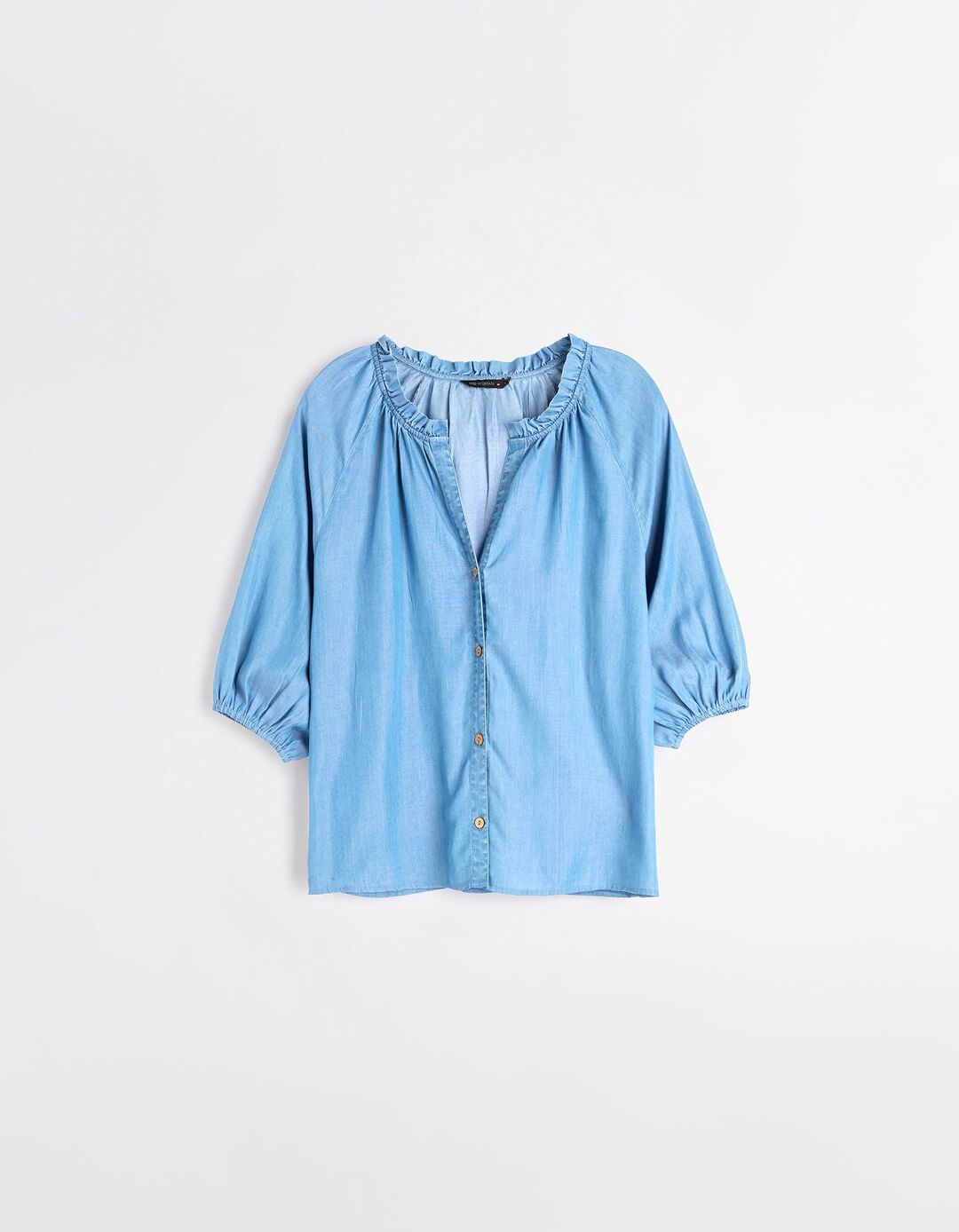 Blusa em Lyocell, Mulher, Azul