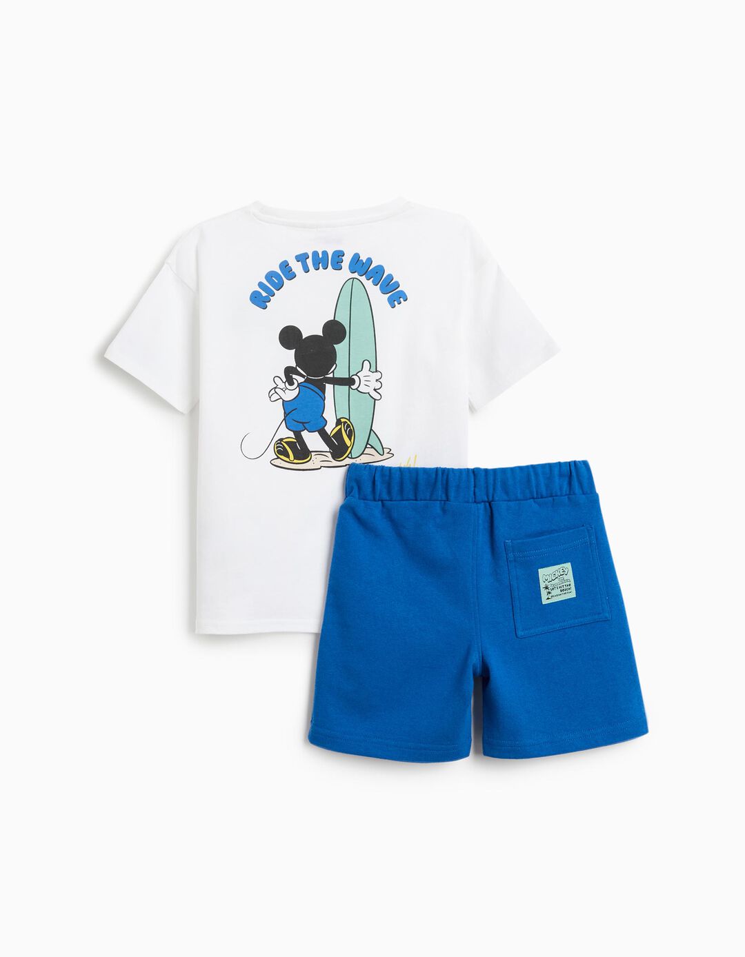 Conjunto T-shirt e Calções 'Mickey', Menino, Branco 