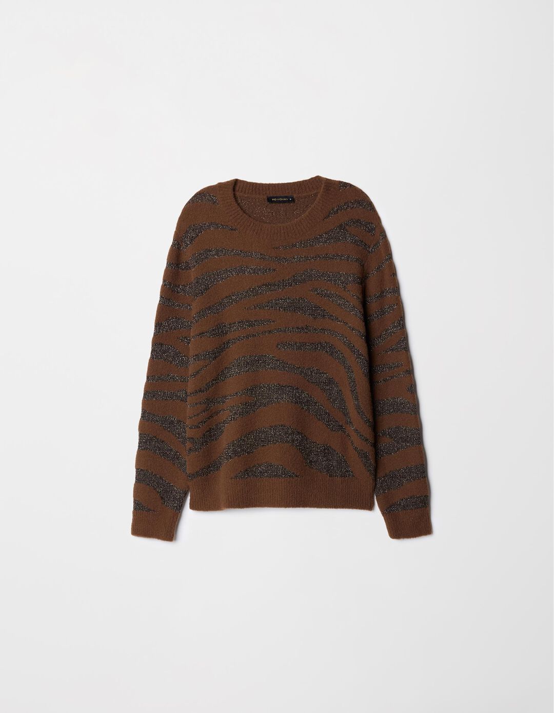 Camisola de Malha Zebra, Mulher, Castanho