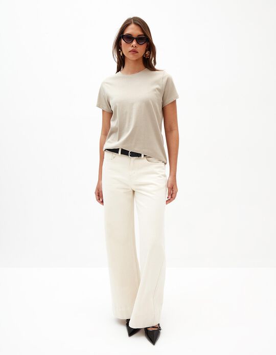 Comprar Online T-shirt Básica, Mulher, Bege