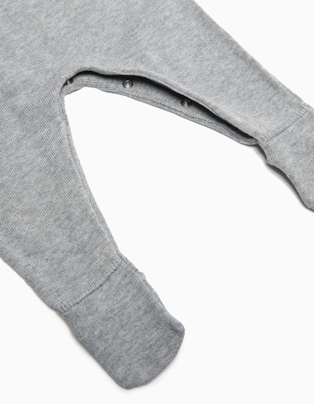 Babygrow Malha, Recém-nascido, Cinzento Claro