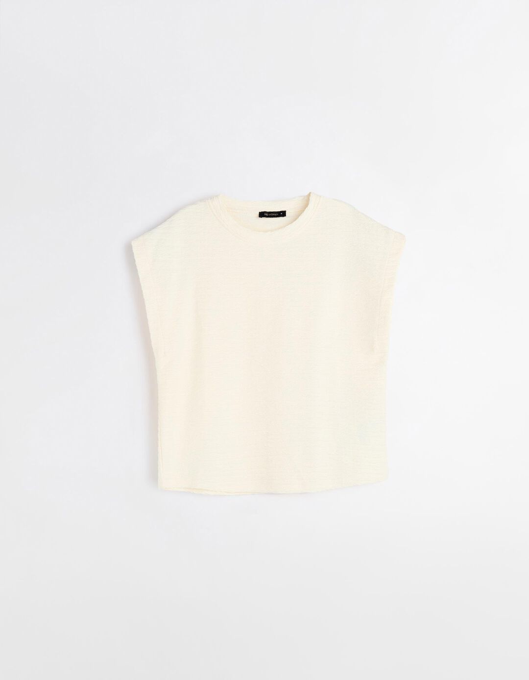 T-shirt sem Mangas, Mulher, Bege Claro 