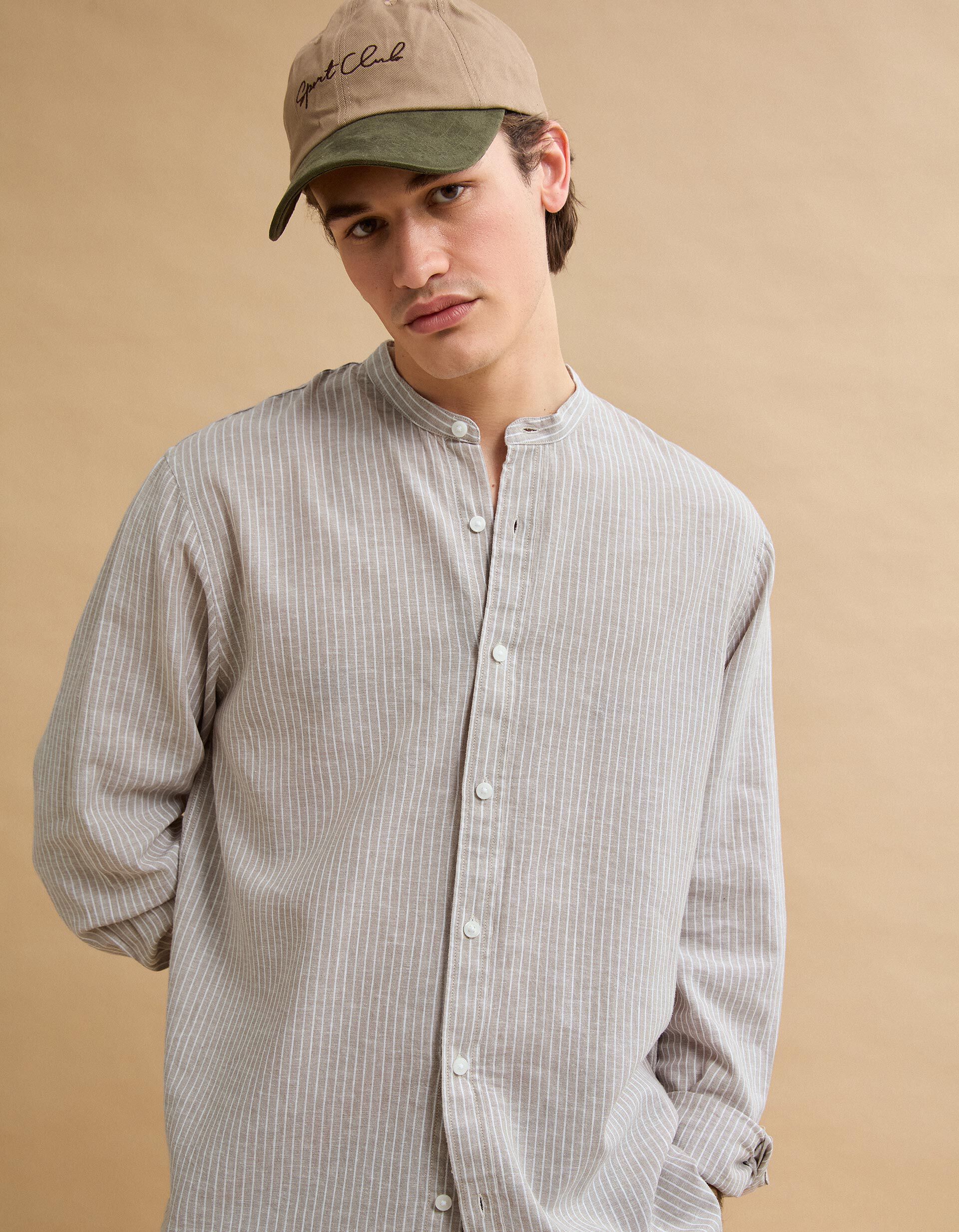 Comprar Online Camisa com Linho, Homem, Bege