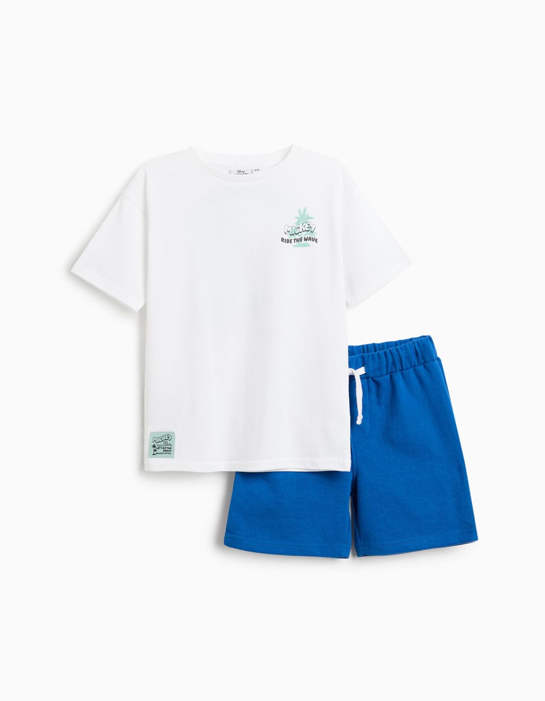 Conjunto T-shirt e Calções 'Mickey', Menino, Branco 