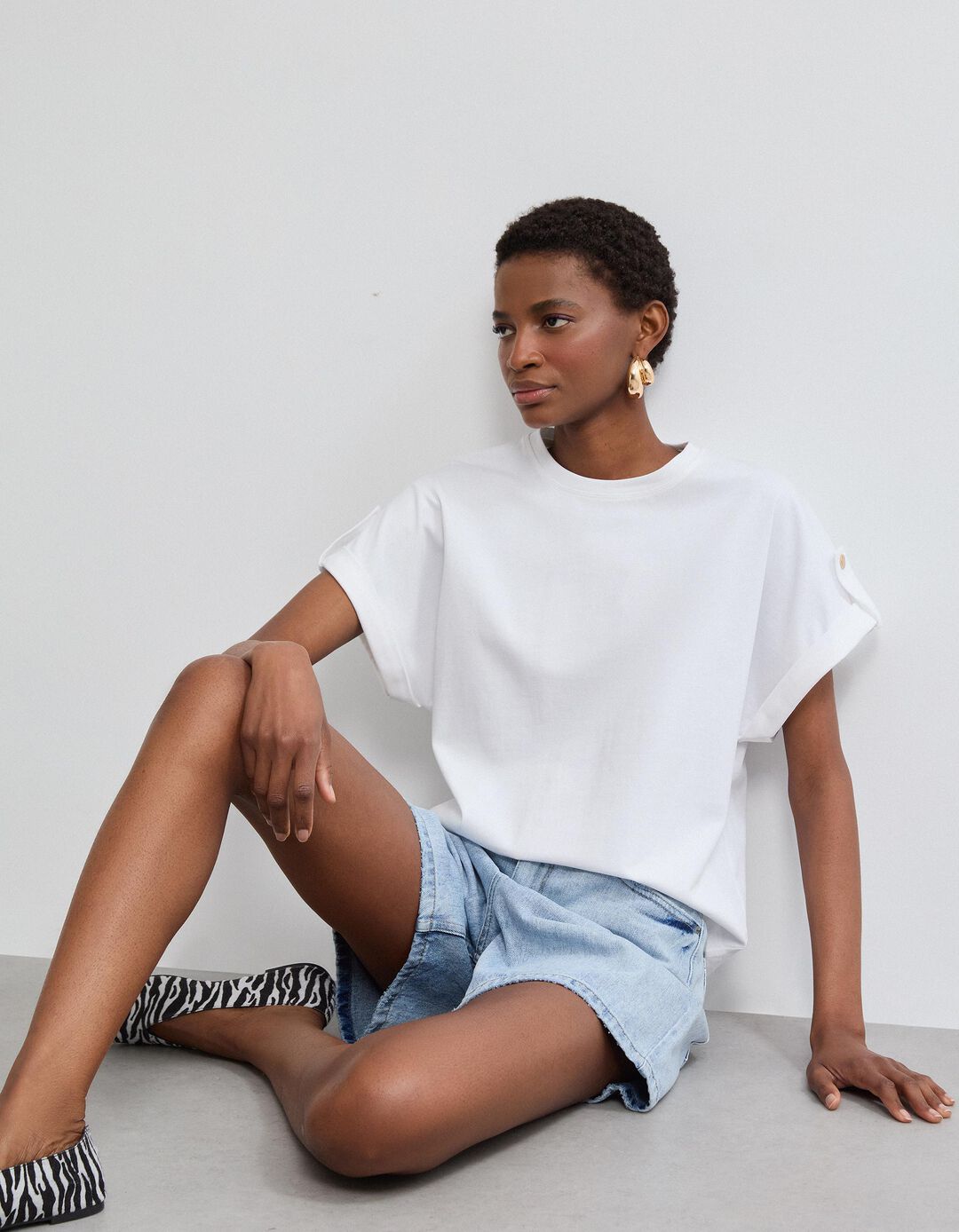 T-shirt, Mulher, Branco