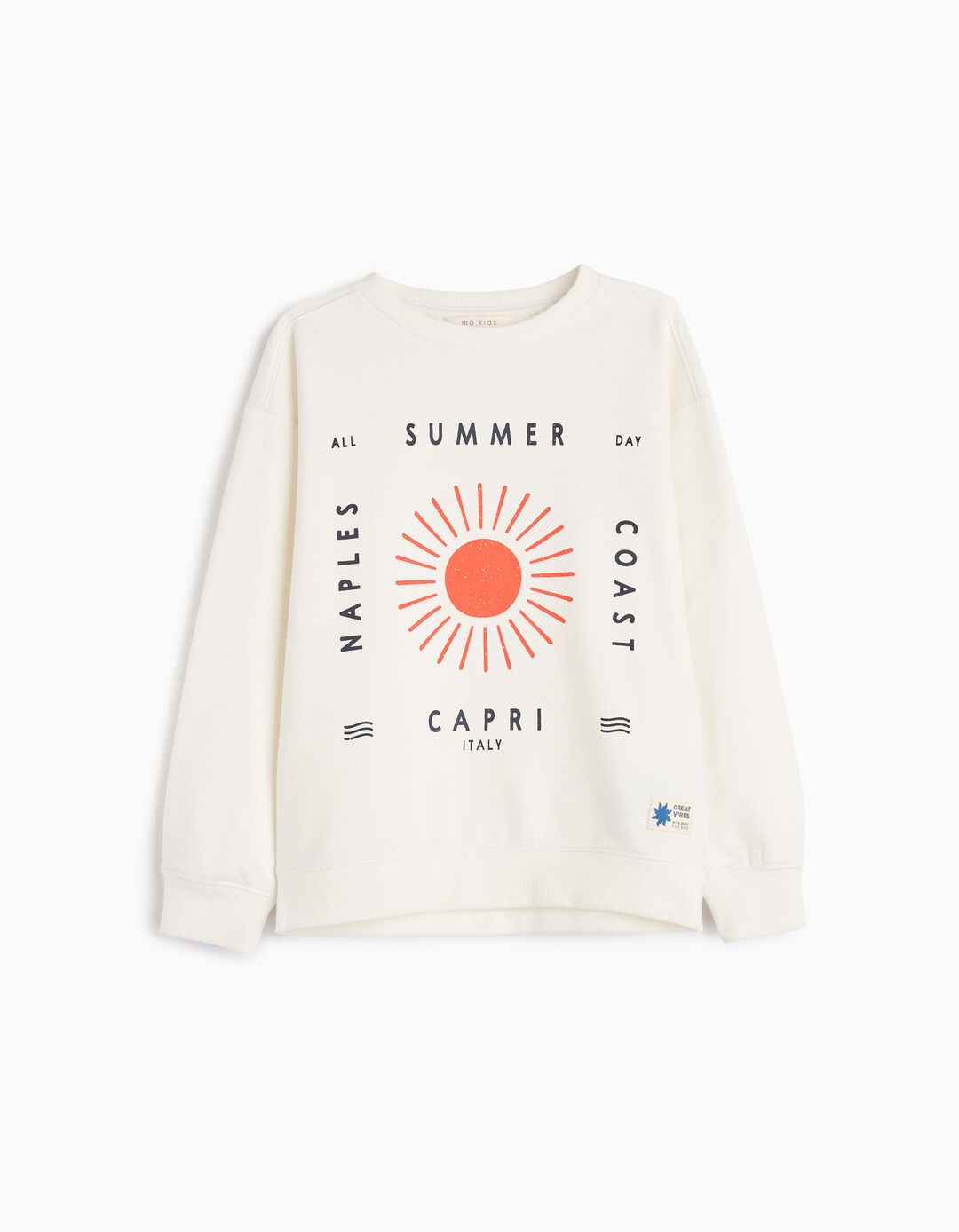 Sweatshirt de Felpa Estampado, Menino, Branco