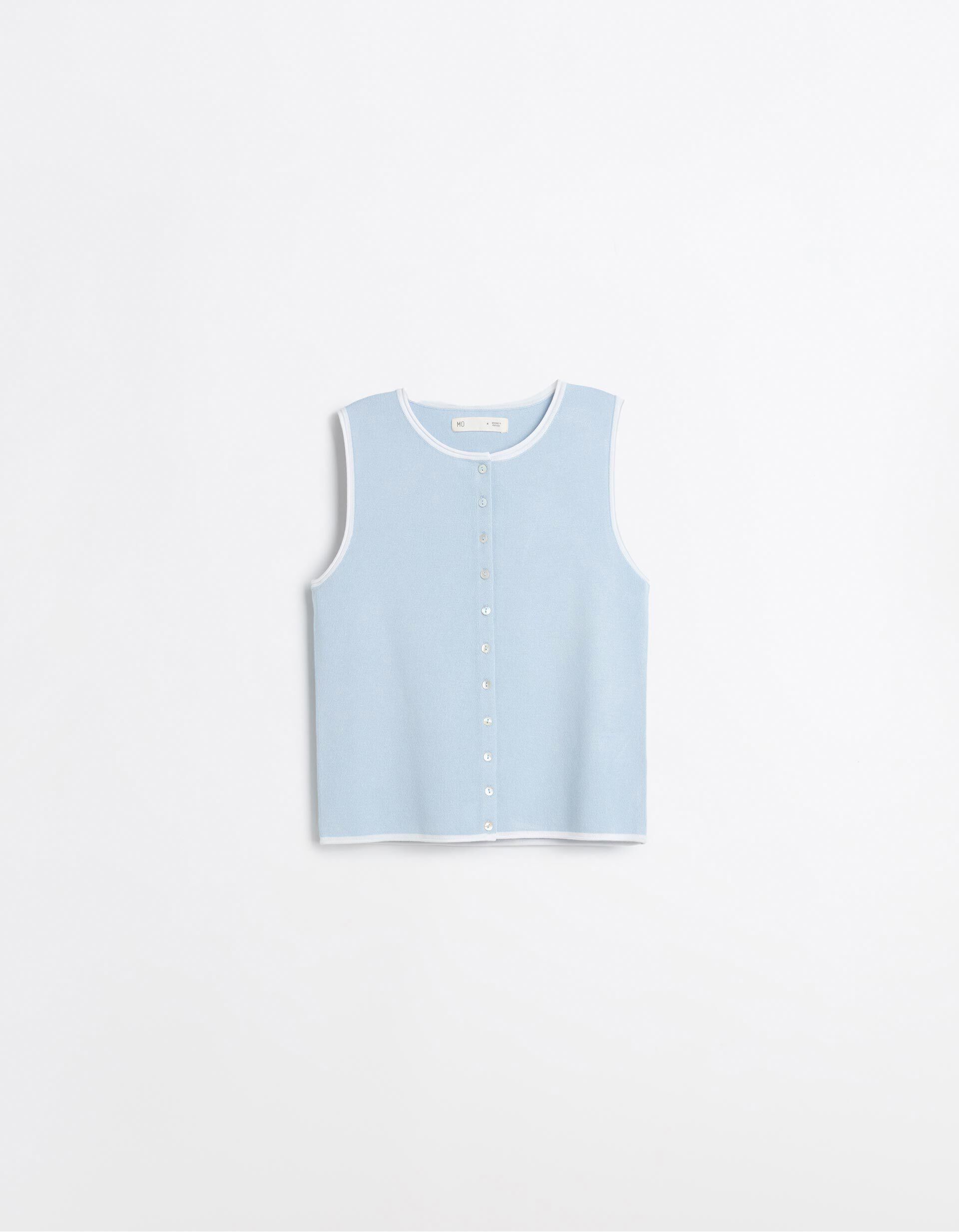 Comprar Online Colete Tricotado, Mulher, Azul Claro