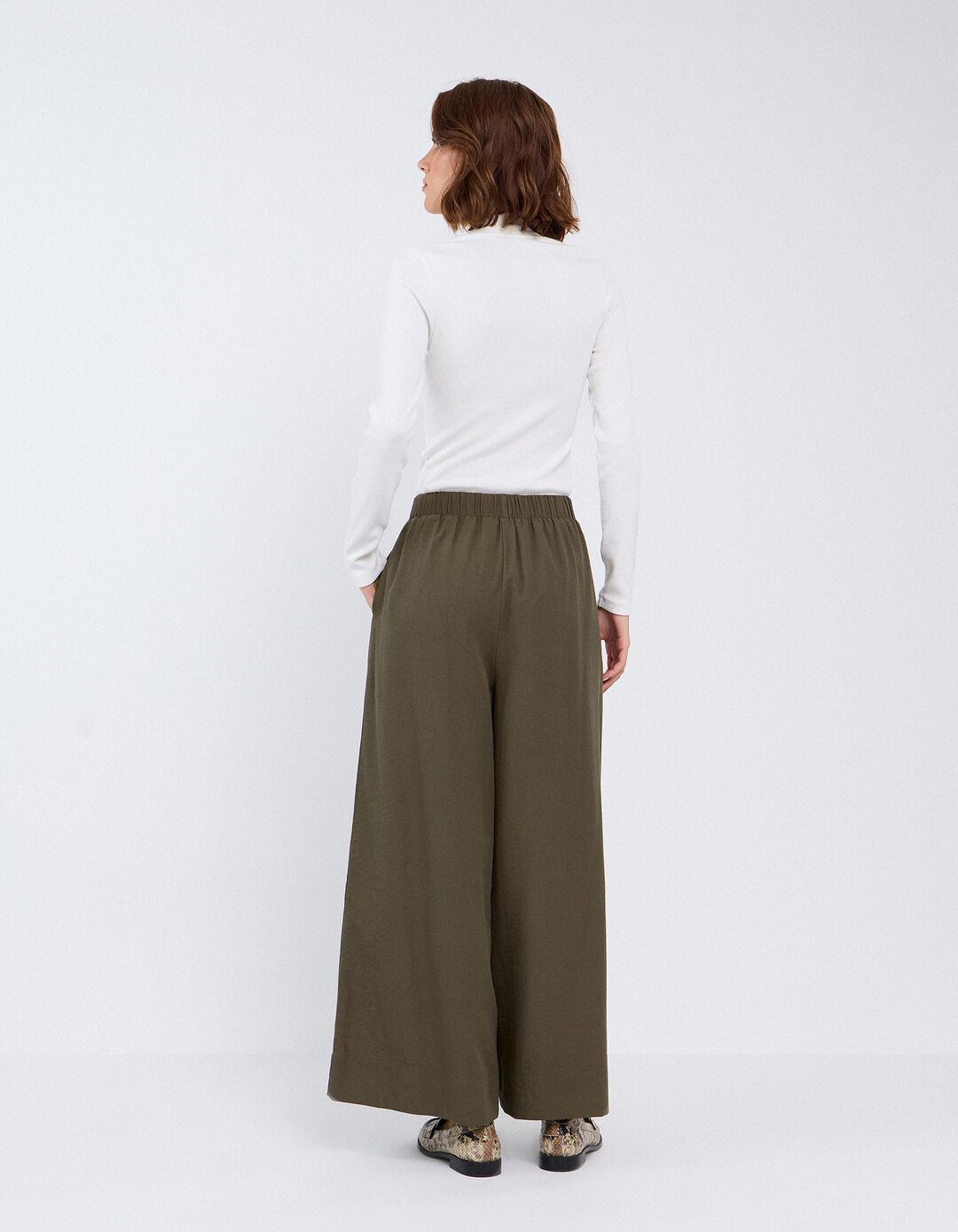 Cal&ccedil;as Wide Leg, Mulher, Verde