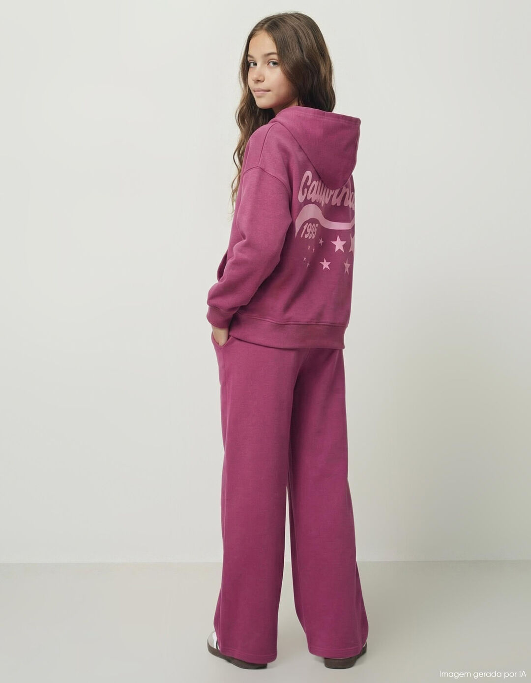 Sweatshirt de Felpa Capuz, Menina, Rosa Escuro
