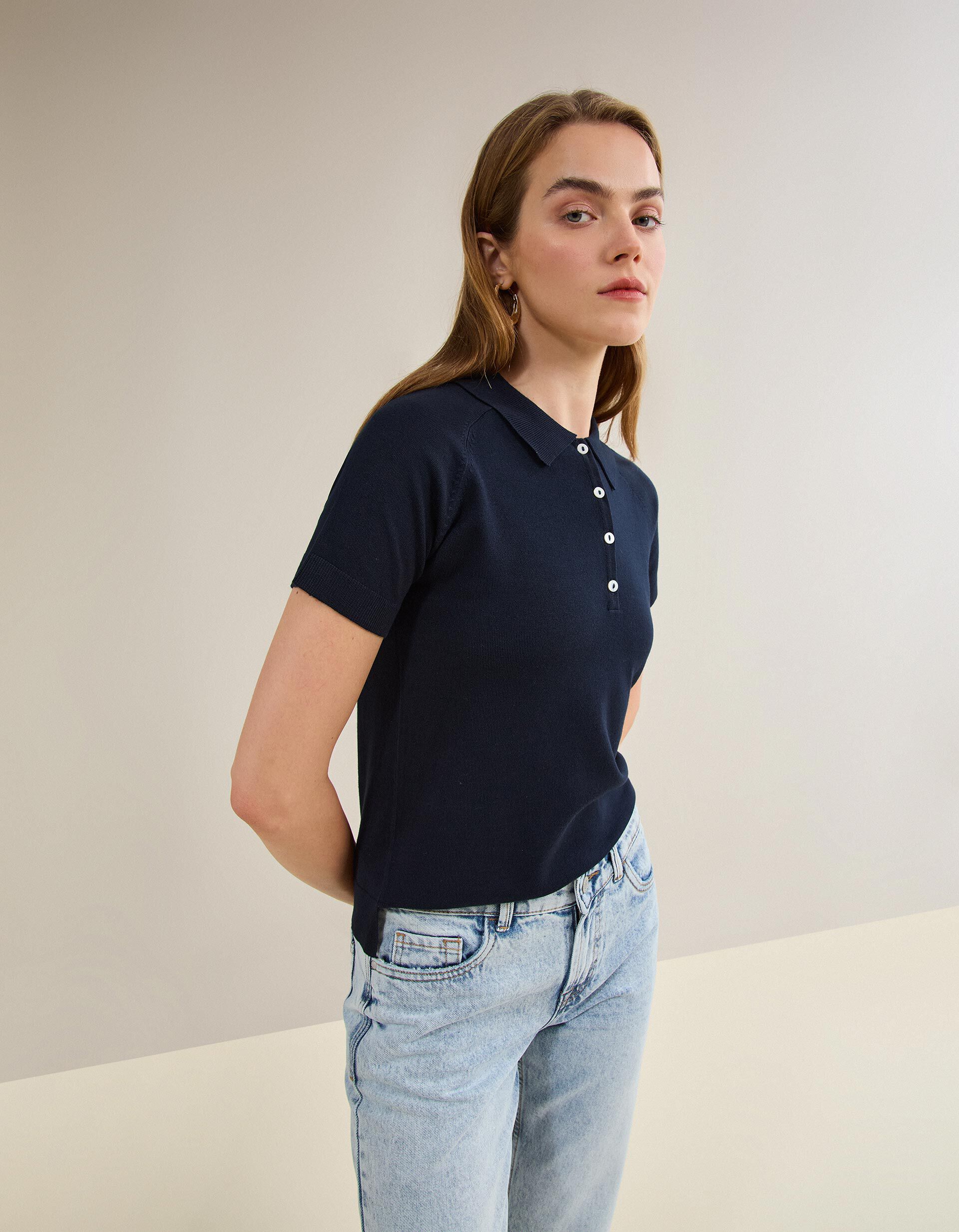 Comprar Online Polo Manga Curta, Mulher, Azul Escuro