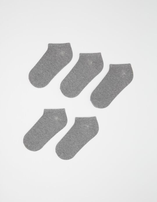 Comprar Online Pack 5 Pares de Meias Invisíveis, Homem, Cinzento Claro