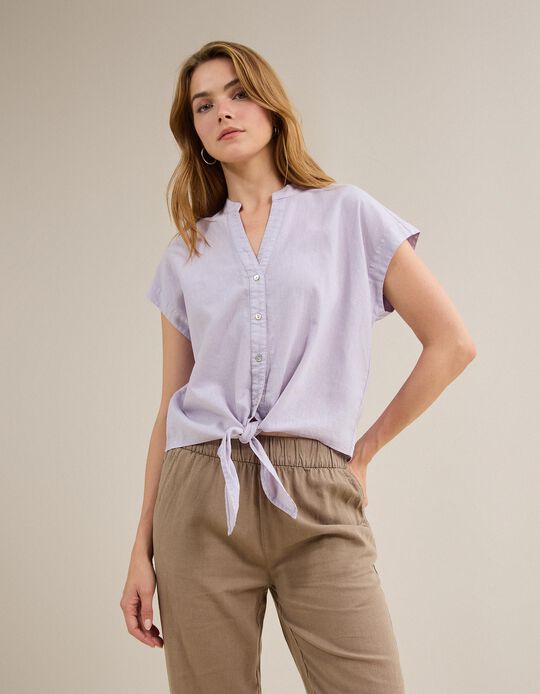 Comprar Online Blusa Com Linho, Mulher, Lil&aacute;s