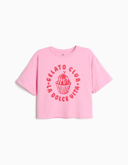 Comprar Online T-shirt Estampada, Menina, Rosa